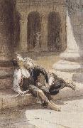 Augustus e.mulready Tired Minstrels (mk37) Spain oil painting artist